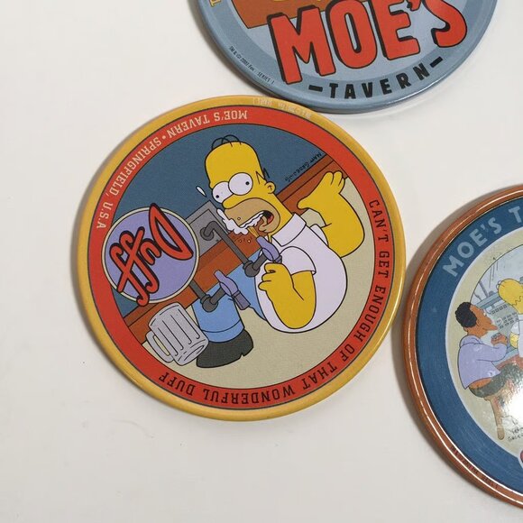 The Simpsons Duff Beer 4 Coaster Set in Tin 2001 - Picture 2 of 6